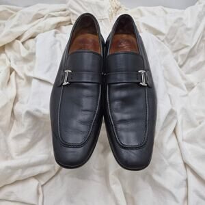 Magnanni Lino black leather slip-on loafers men's Size 10